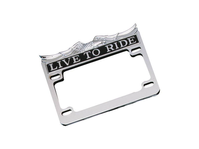 Live To Ride License Plate Frame Us Specification Chrome