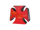 Maltese Cross Rücklicht Chrome Red Dual Filament