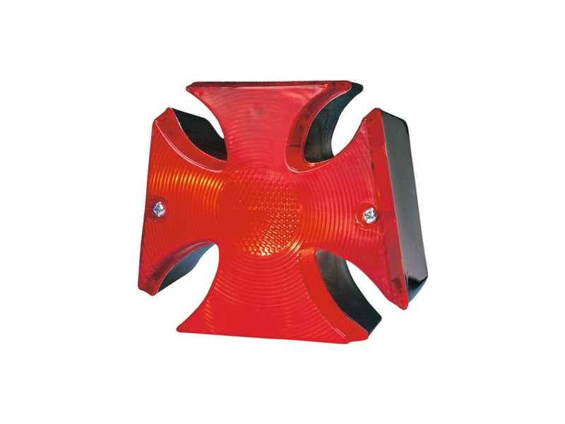 Maltese Cross Rücklicht Chrome Red Dual Filament