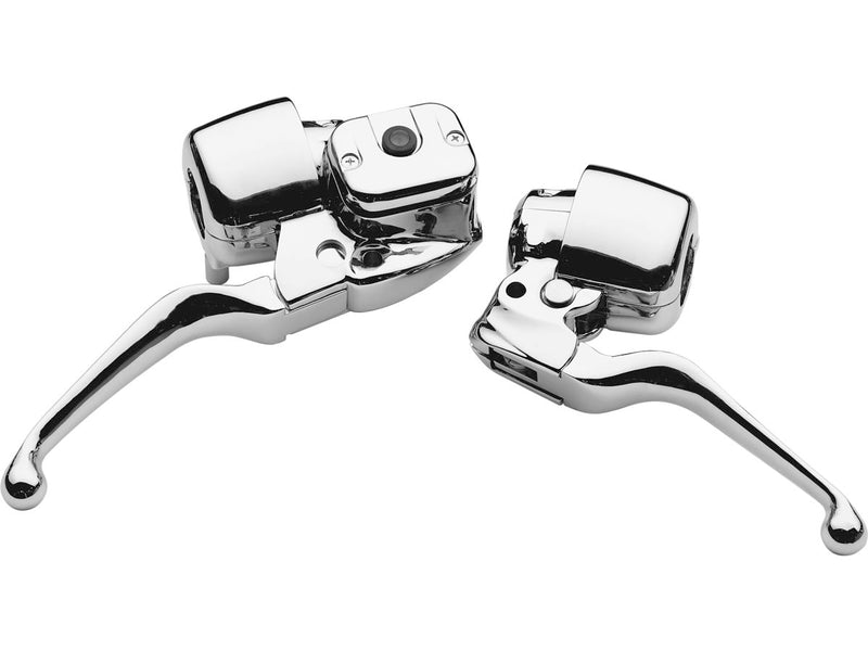 Single Disc Smooth Contour Brake Master Cylinder Kit Chrome - 5/8 x 1 Inch