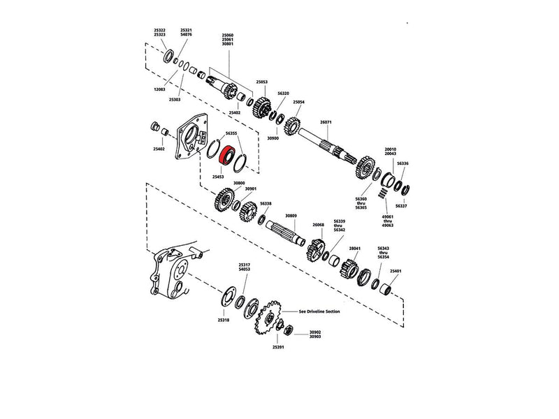 Mainshaft Bearing For 54-90 Sportster