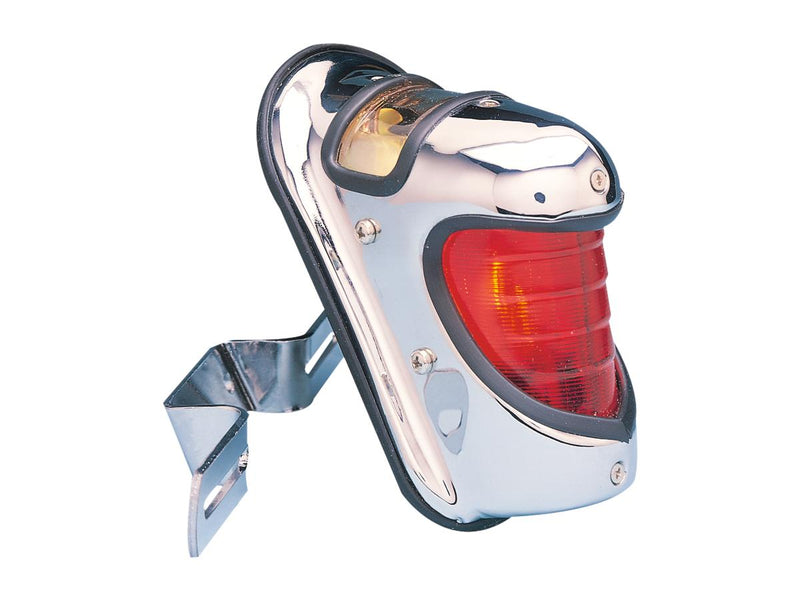 Beehive Taillight Chrome Red Dual Filament