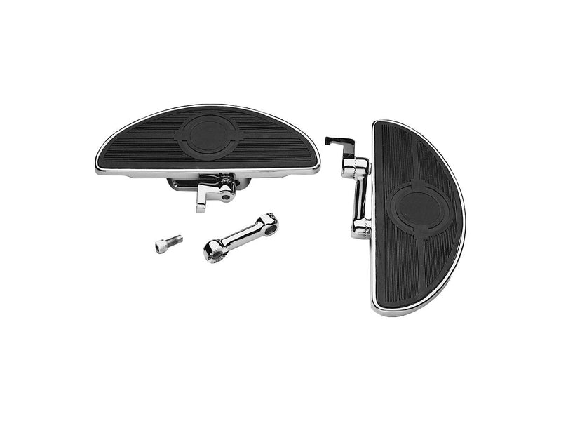 Adjustable Oval Floorboard Kit Shaker Chrome