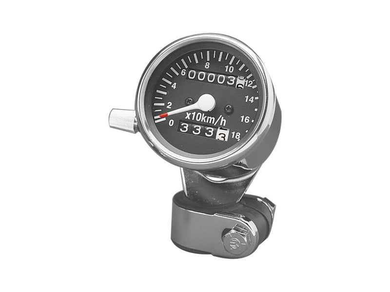 Mini Speedometers With Resettable Odometers Scale: 180 Km/H Black Ratio 2:1 Chrome