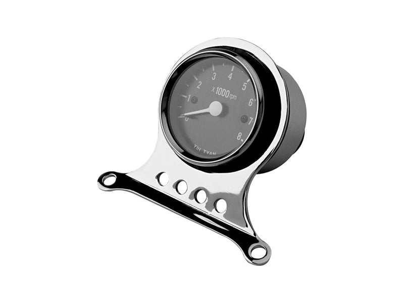 Mini Speedometer Kit Scale: Km/H Black Ratio: 2:1 Chrome - 63.5mm x 2.5 Inch