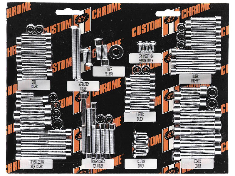 Knurled Rocker Box Bolt Kit Chrome