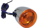 Deuce-Style Turn Signal Front Wires Exit Behind Mounting Hole Chrome Amber Dual Filament