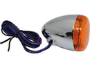 Deuce-Style Turn Signal Front Wires Exit Behind Mounting Hole Chrome Amber Dual Filament