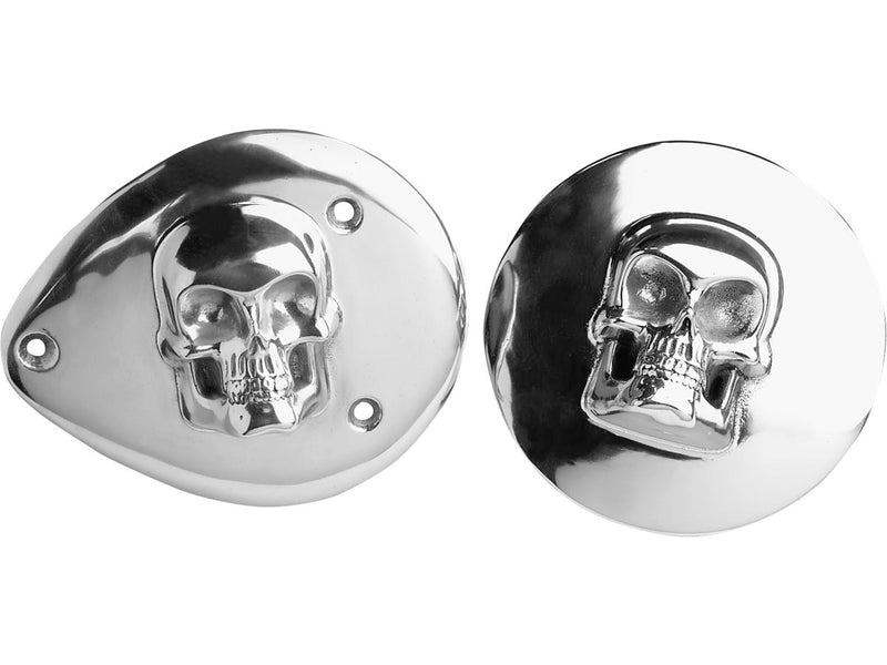 3D Skull Air Cleaner Cover Polished Insert Twin Cam