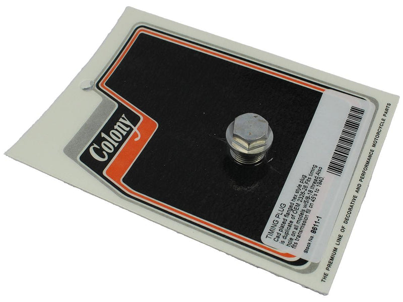 Oil Tank Drain Plug Plug Only Chrome 5/8 Inch-18 Unf