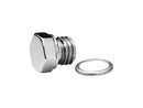 Drain Plug And Brass Gasket For Transmission/Motor Case/Oil Tank Chrome 1/2 Inch -13 Unc