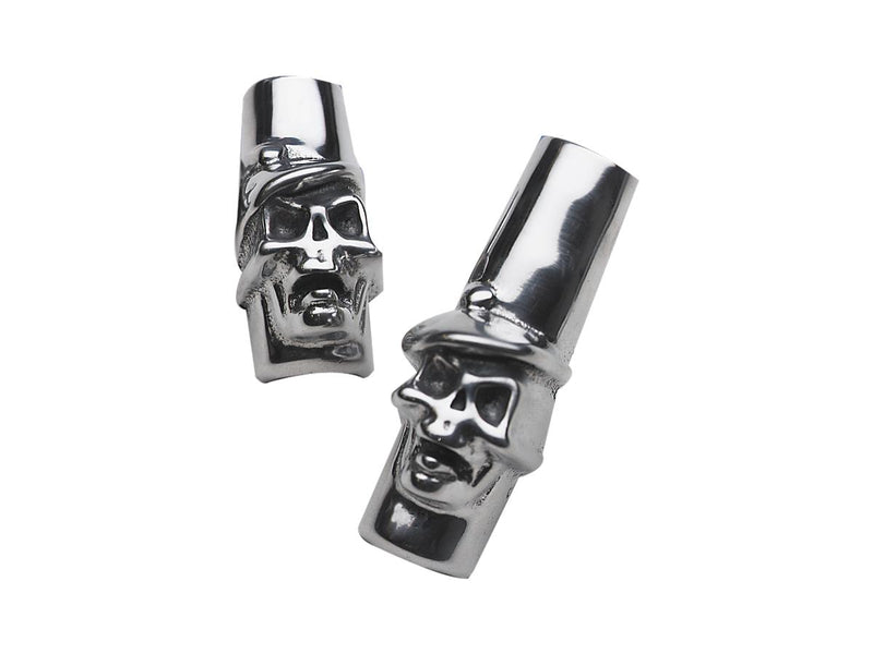 Skull Pushrod Tube Clip Polished For 57-03 Sportster