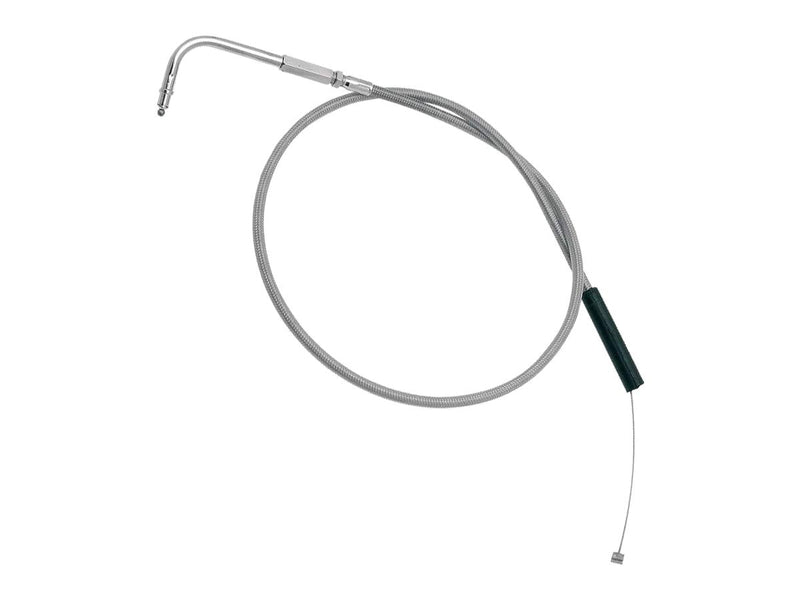 Armor Coated Idle Cable 45 Degree Stainless Steel Clear Coated 30" For 91-95 Dyna