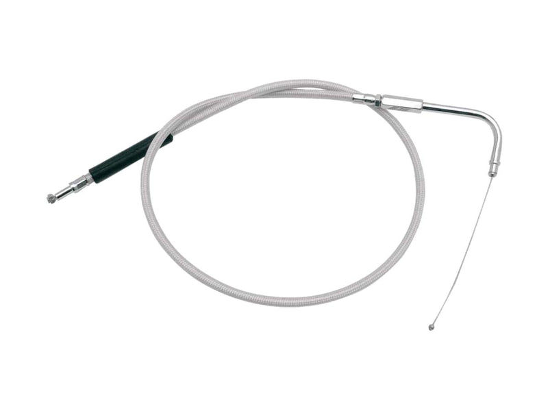 Argent Idle Cable 90 Degree Stainless Steel Clear Coated Chrome Look 29.6" For 88-95 Sportster