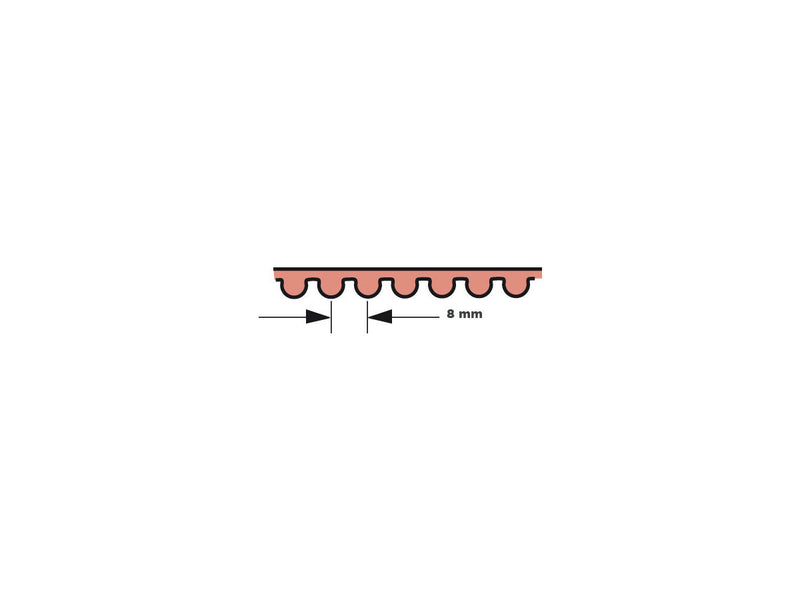 Gates HTD Rubber Primary Drive Belt - 8mm / 1 5/8 Inch / 141 Teeth