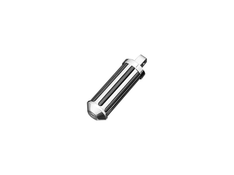 Ribbed Rubber Pegs Chrome - Large