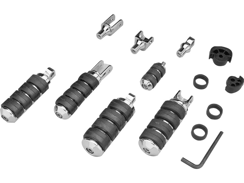 Small ISO Pegs Chrome With Male Mount Adapters