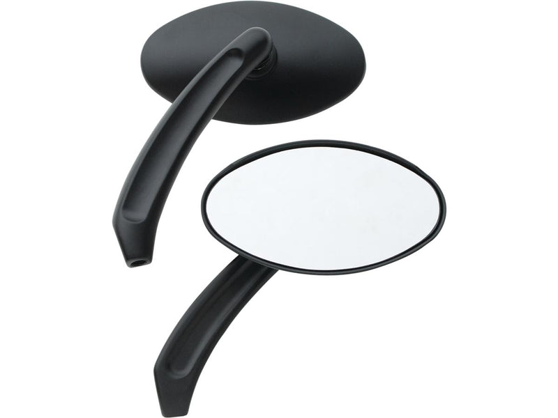 Oval Billet Mirror Black