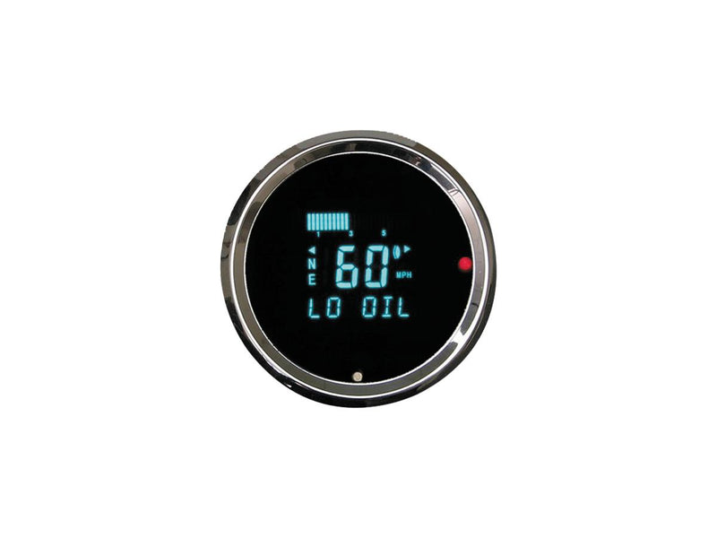 Round Performance Speedometer 255mph Black / Chrome - 85.725mm