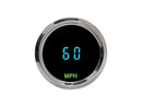 Round Mini Speedometer 225 km/h Black / Chrome - 52.3875mm