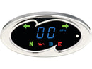 Wave Bar Mount Speedometer 255mph Black / Chrome - 4.25 x 2 Inch