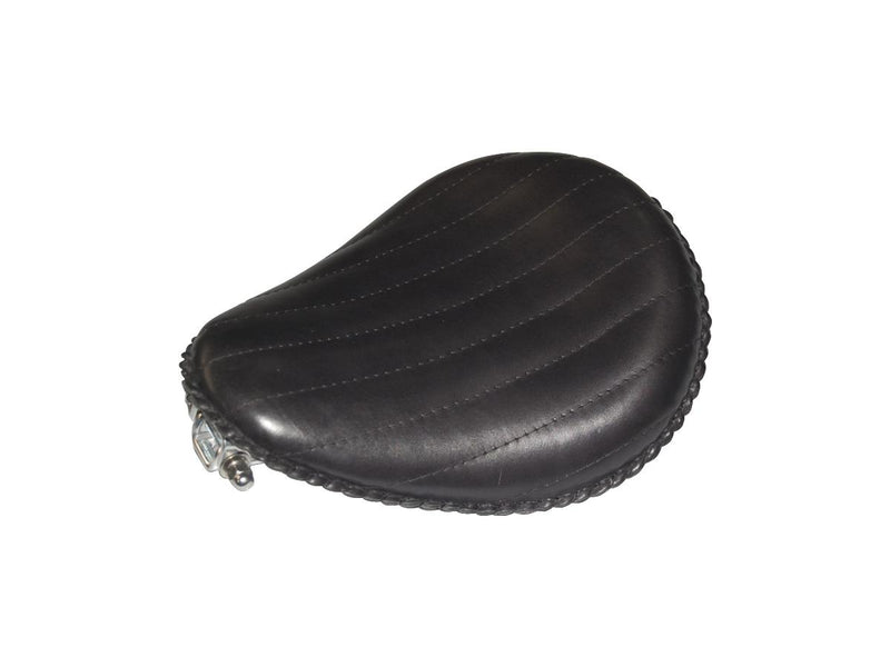Bad Ass Vertical Solo Seat Black Leather - 13 Inch