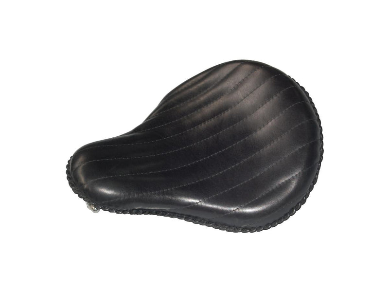 Bad Ass Vertical Solo Seat Black Leather - 16 Inch