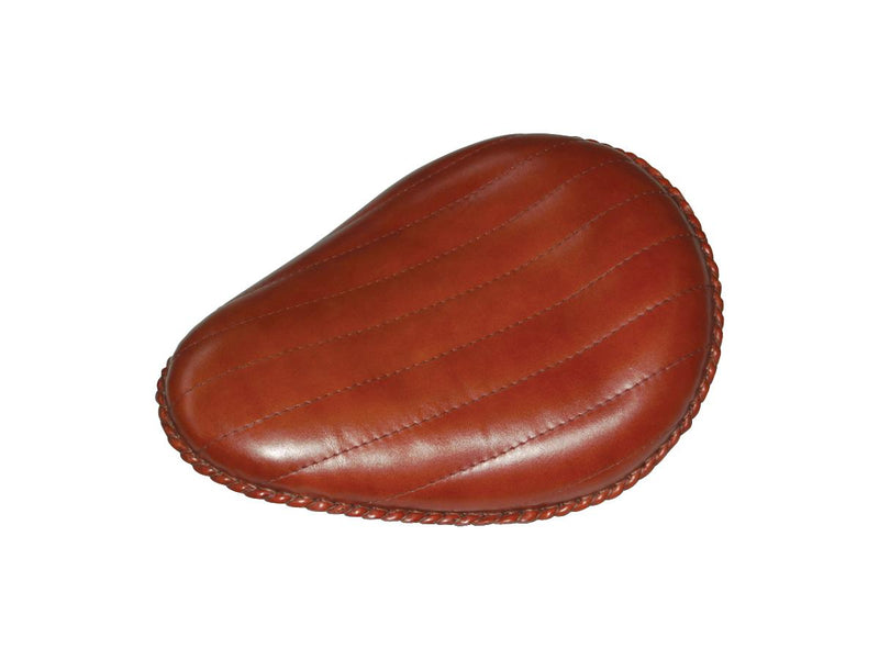 Bad Ass Vertical Solo Seat Brown Leather - 13 Inch