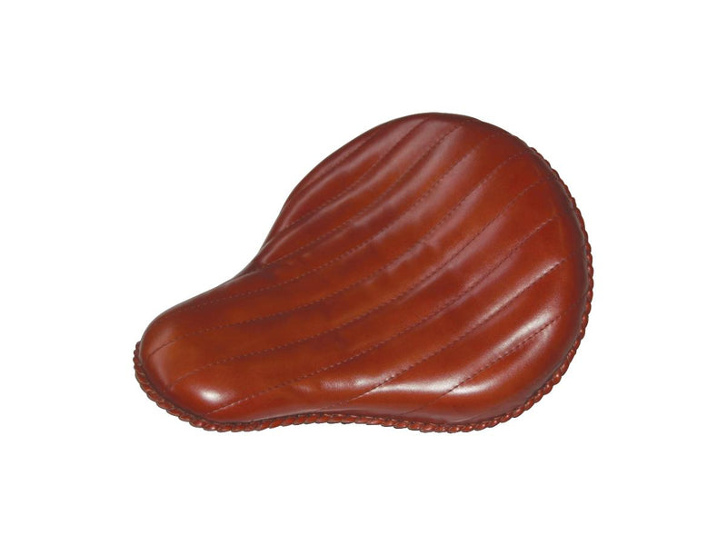 Bad Ass Vertical Solo Seat Brown Leather - 16 Inch