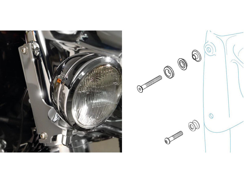 Switchblade Mounting Kit Windshield Mount Kit Chrome