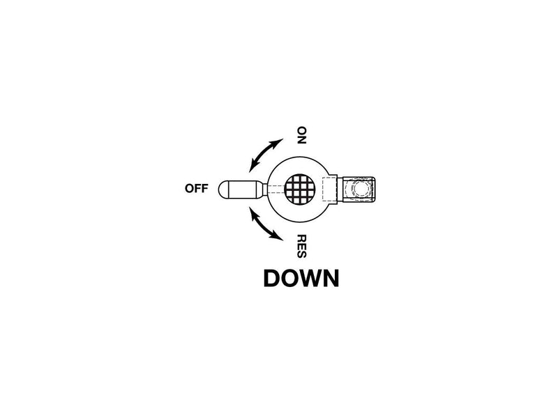 Fuel Valve Down Facing Outlet Chrome - 22mm