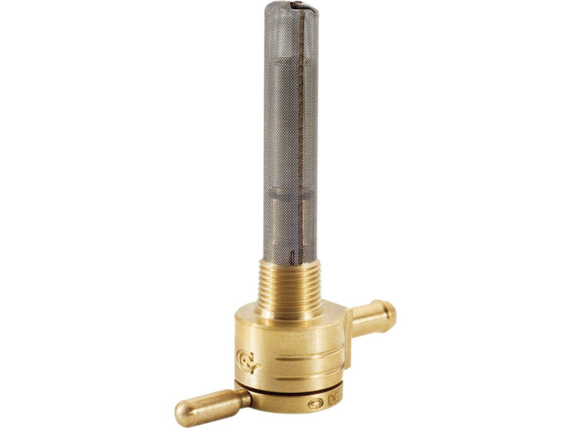 NPT Fuel Valve Down Facing Outlet Brass Polished - 3/8 Inch