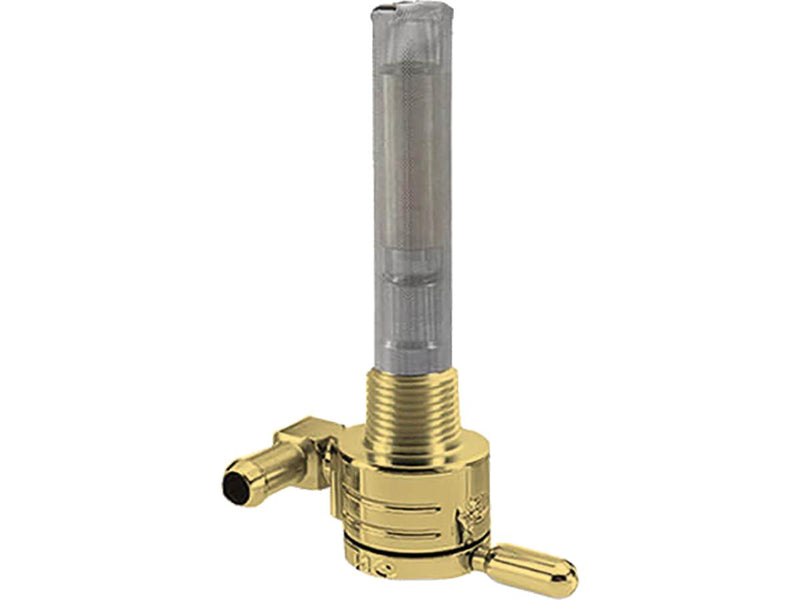 NPT Fuel Valve Forward Facing Outlet Brass Polished - 3/8 Inch