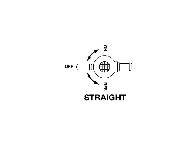 NPT Fuel Valve Straight Outlet Black - 3/8 Inch