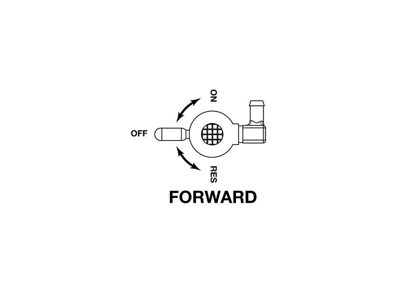Fuel Valve Forward Facing Outlet Black - 22mm