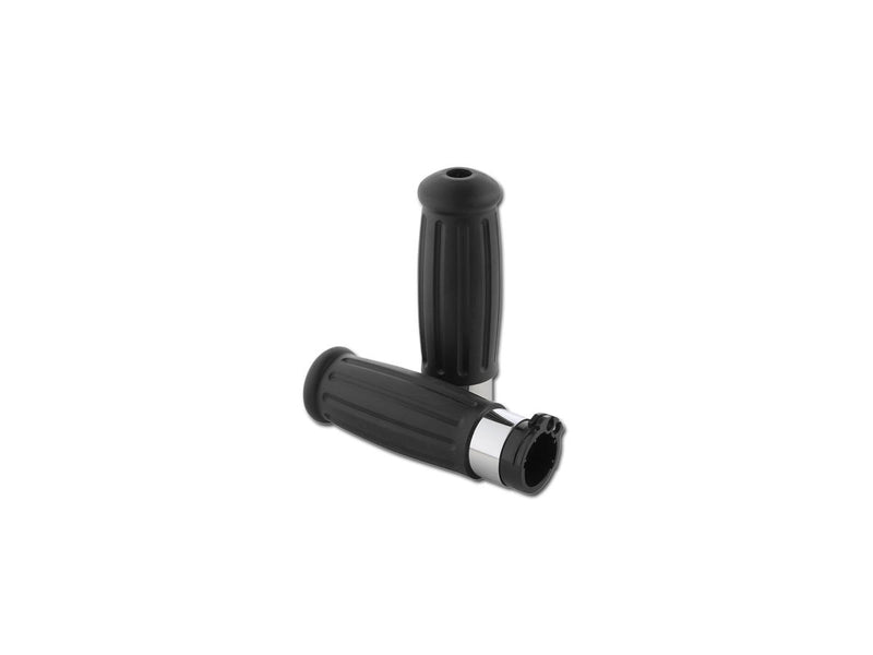 Vintage Grips With Chrome Accents Black 1 Inch Throttle By Wire