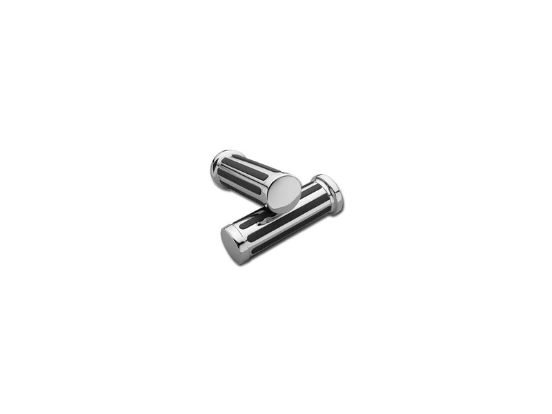 Ribbed Grips Chrome 1 Inch Throttle By Wire