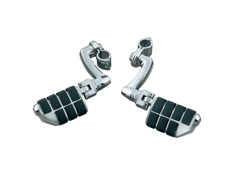 Longhorn Offset Highway Pegs With Magnum Quick Clamp Dually Pegs Chrome - 1-1/4 Inch