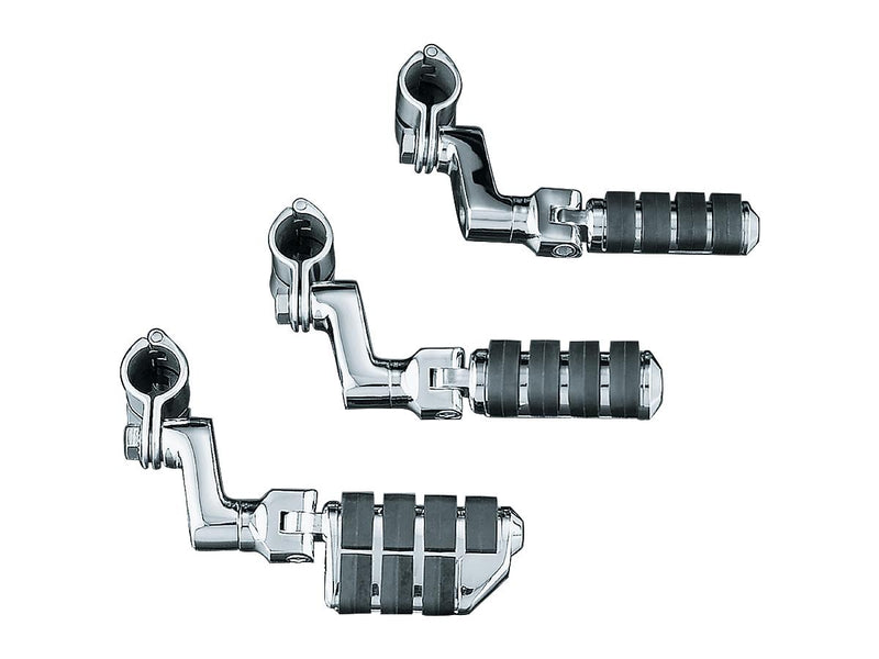 Dually ISO Highway Pegs With Offset & Magnum Quick Clamps Chrome - 1-1/4 Inch