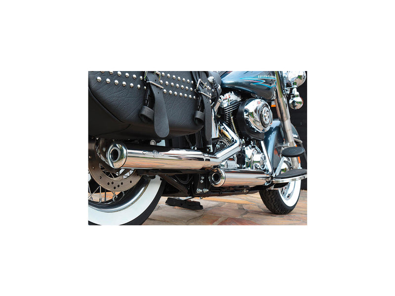 Gun Smooth Slip On Mufflers Donut End Cap Chrome Show Chrome For 13 FLSTN103