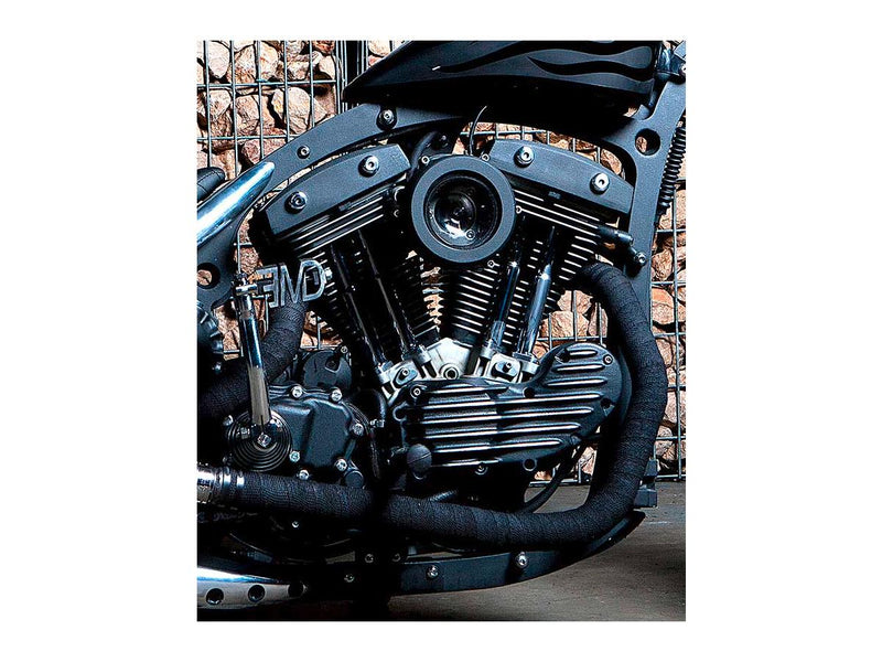 WTF Shovel Rocker Box Cover Black Satin For 04-20 Sportster