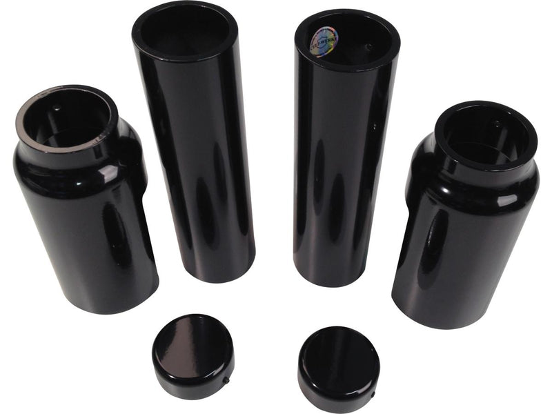 Fork Covers 6 Pieces With Lower Fork Aluminum Covers Black Gloss Powder Coated For 02-06 V-Rod