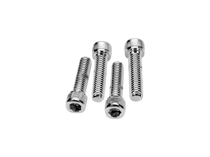 Handlebar Top Clamp Bolt Kit Knurled Chrome Socket Head 5/16 Inch-18 Unc 1 1/2 Inch