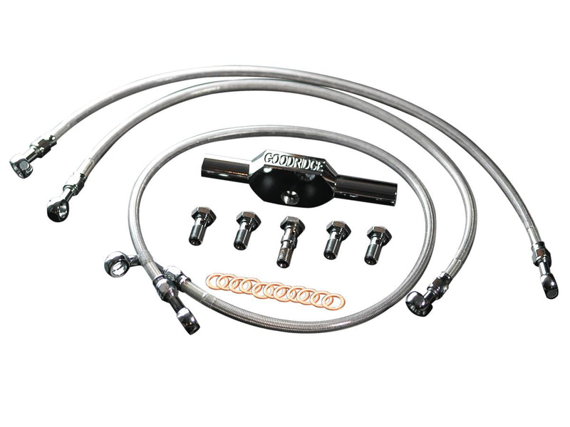 High End Stainless Steel Clear Coated 41.75 Inch Brake Line Kit For 06 FXDLI