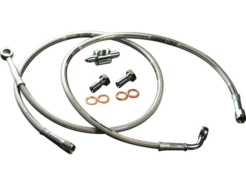 OEM Style Stainless Steel Clear Coated 41.75 Inch Brake Line Kit For 08-11 FLSTSB
