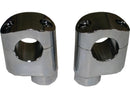 Custom Offset Risers For 1 1/4 Inch Handlebar/ 2.25 Inch Rise Chrome