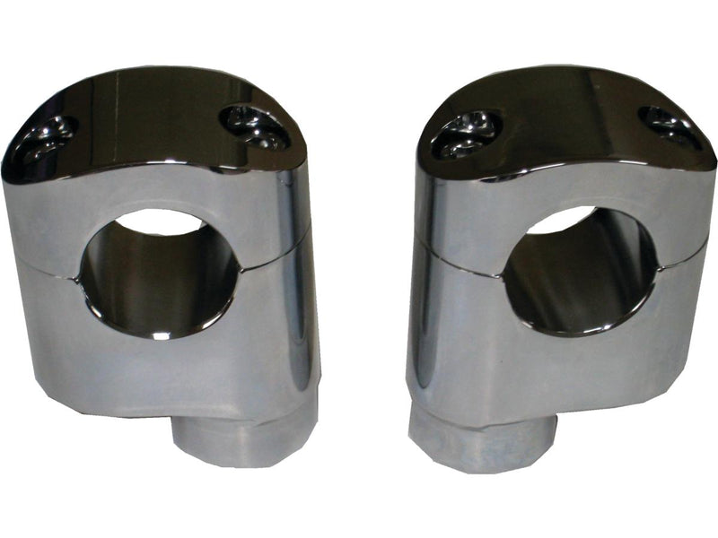 Custom Offset Risers For 1 1/4 Inch Handlebar/ 2.25 Inch Rise Chrome
