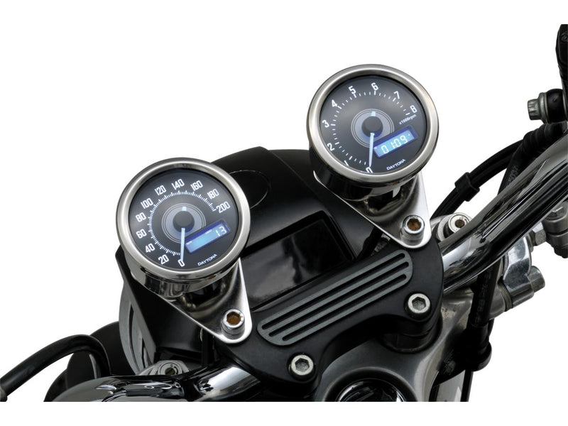 Velona Speedometer Stainless Steel Polished / White LED Chrome 200 Km/H - 60mm