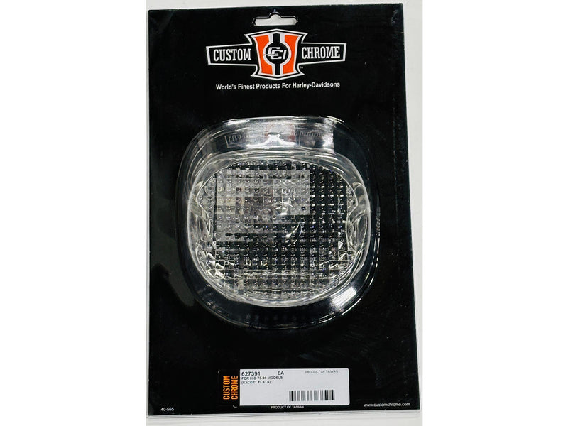 Laydown Taillight Lens Clear Lens With Bottom Tag Window