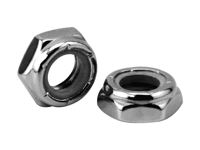 Thin Nylon Insert Hex Nut Pack Chrome 1/4 Inch -28 UNF